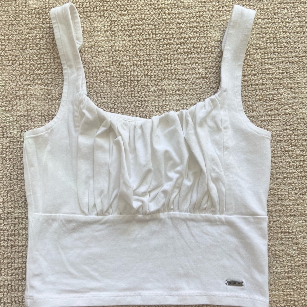 Hollister white scrunch tank